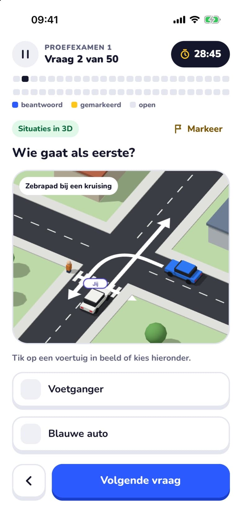Zebrapad bij een kruising